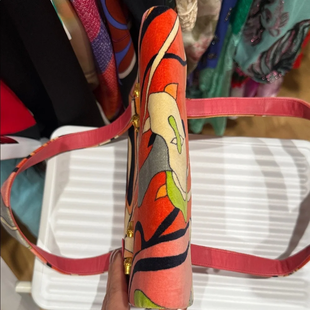 Emilio Pucci Red and Orange Vintage Rare Top Handle Bag - Picture 12 of 16